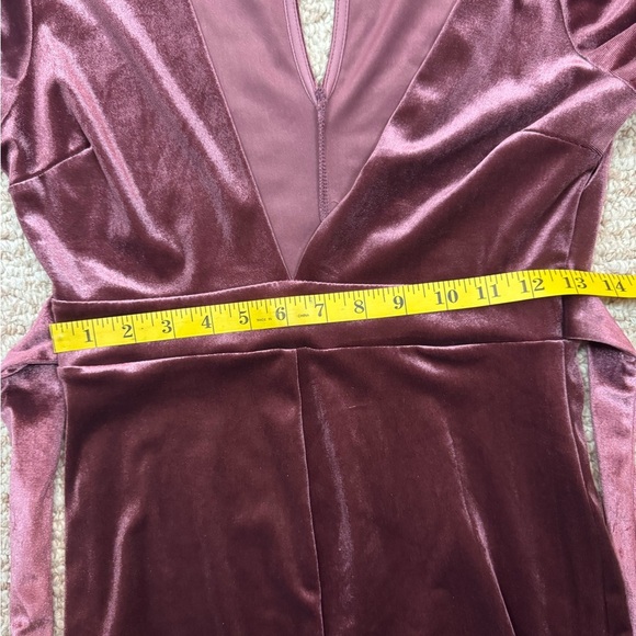Windsor Brown/burgundy Velvet Jumpsuit with Wrap Design Size Medium. A12 - Picture 15 of 17